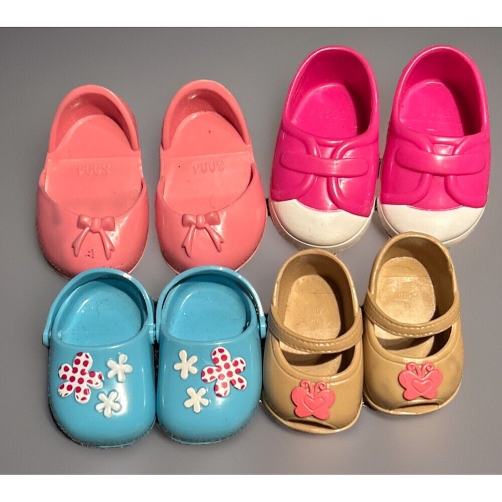 Misc Lot 4 Pairs Doll Shoes Baby Alive American Girl Our generation Fisher Price